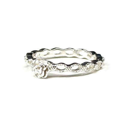 Flower plain ring 9