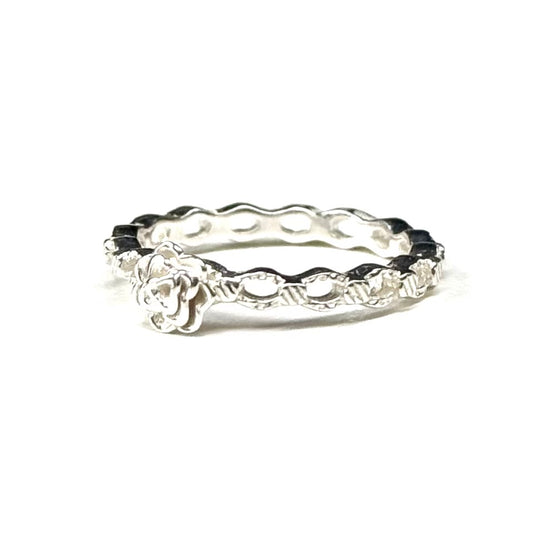 Flower plain ring 9