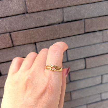 Brass star plain ring 7