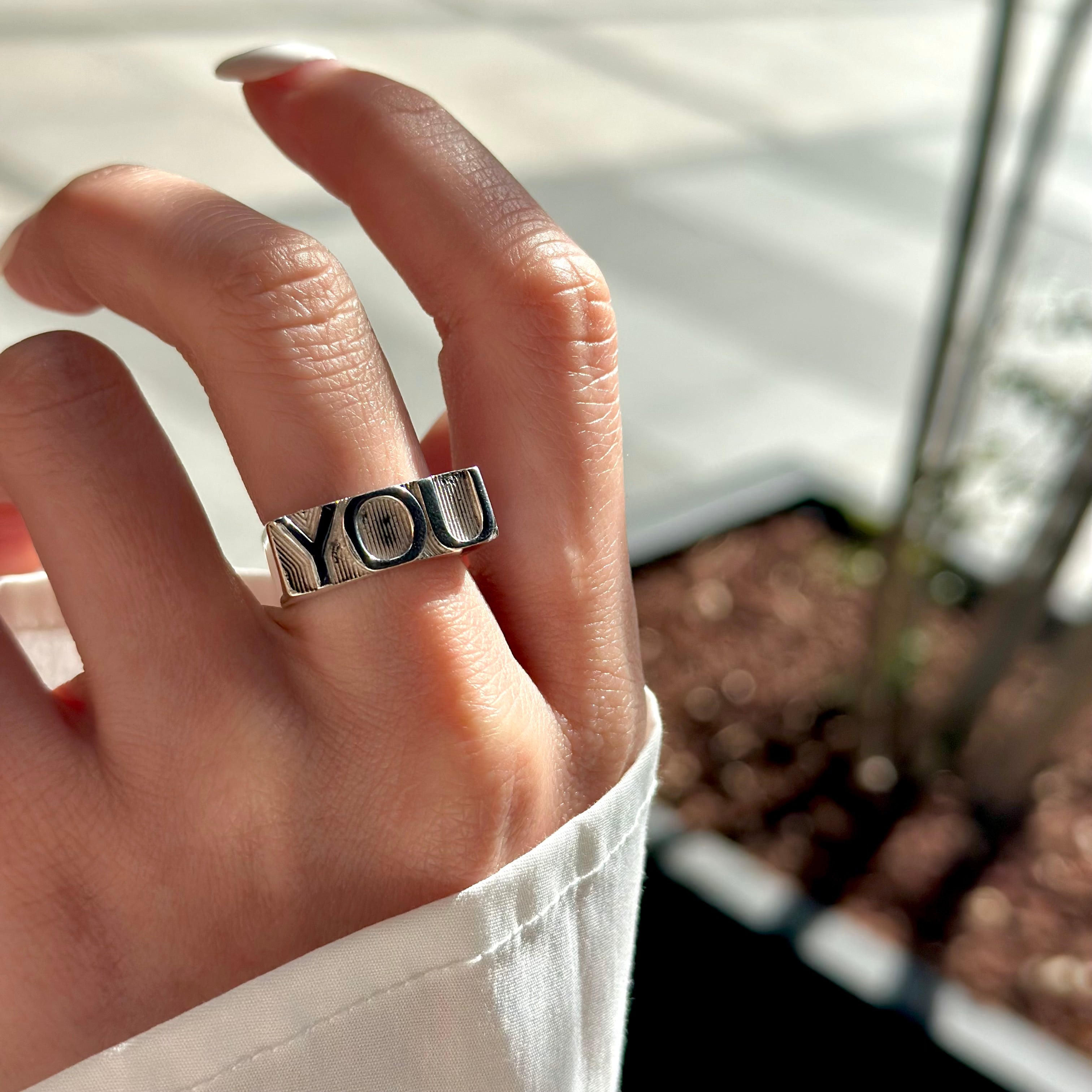 Silver925 plain ring〈LOVE・YOU〉