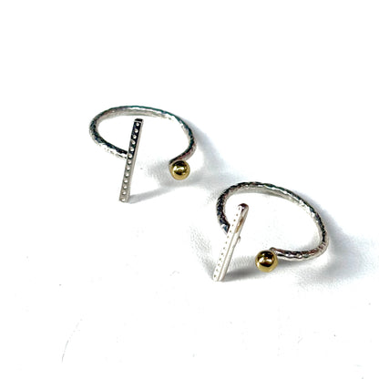 Silver925×Brass plain ring 〈Ball〉22