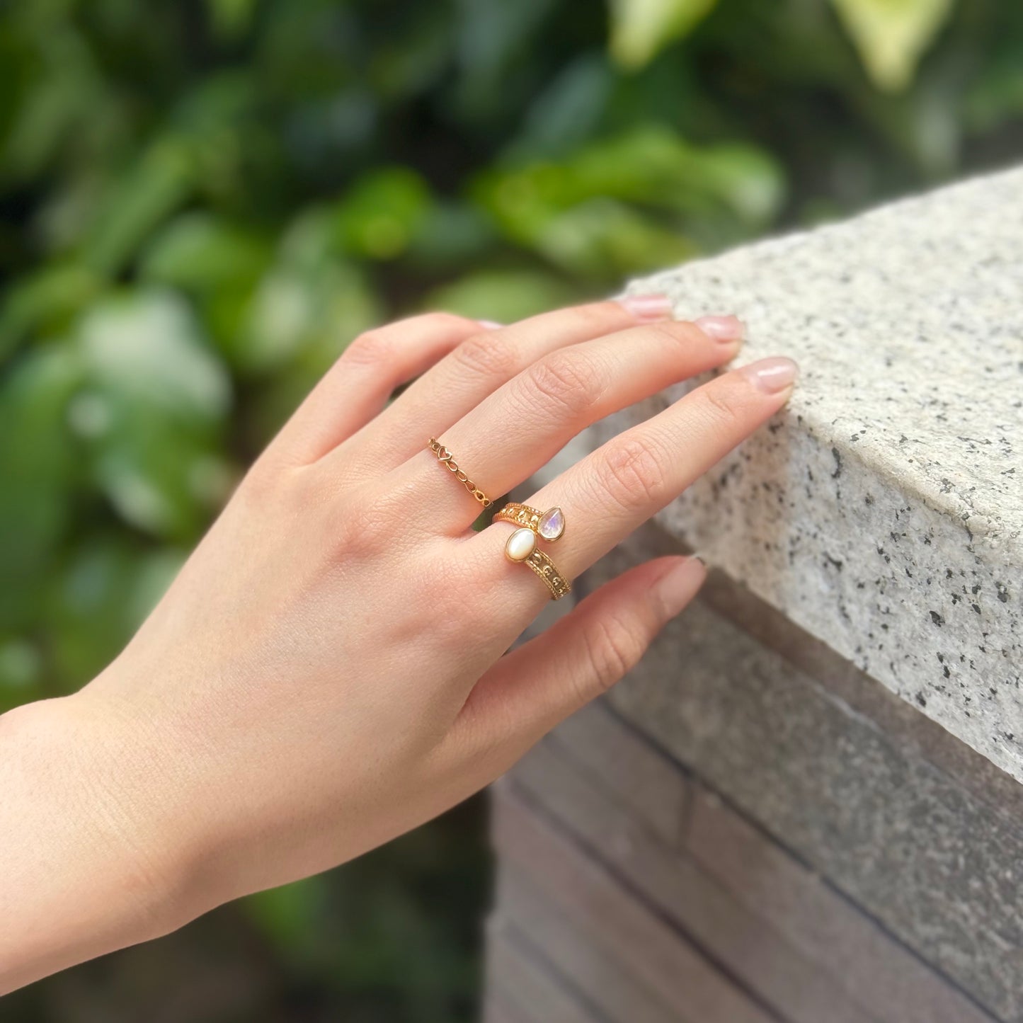 Brass 2stone ring 13