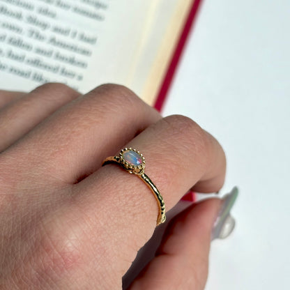 Brass petit ring〈Opal〉