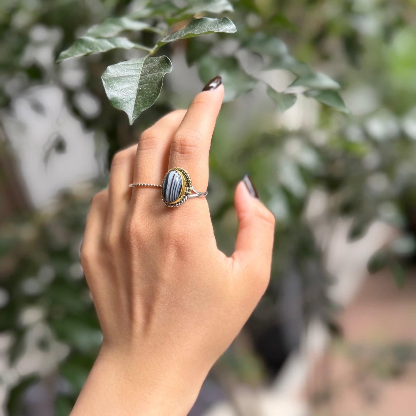 Silver925×brass design ring 21