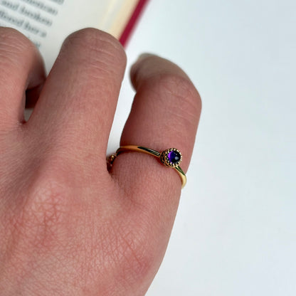 Brass petit ring〈Amethyst〉