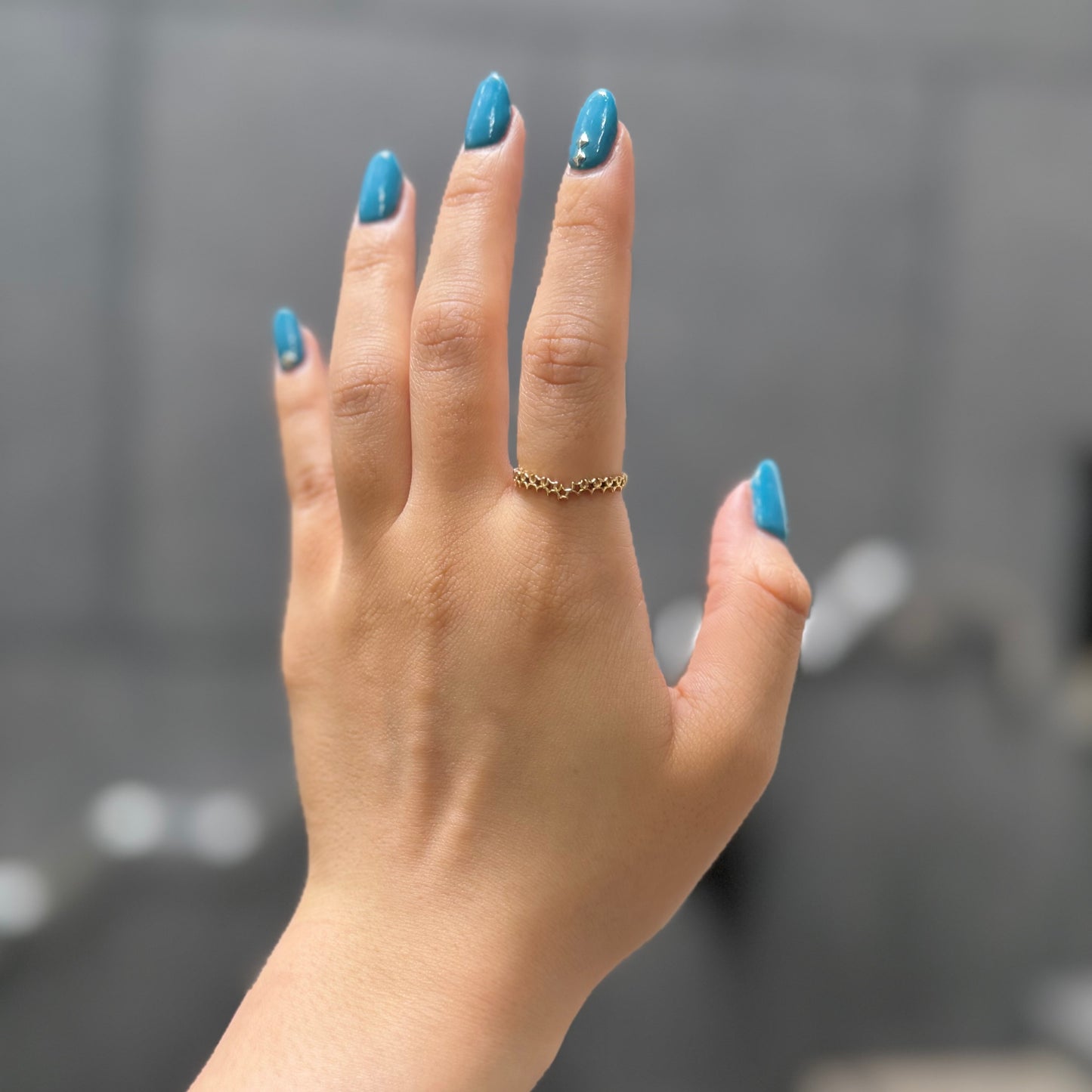 Brass star plain ring 13