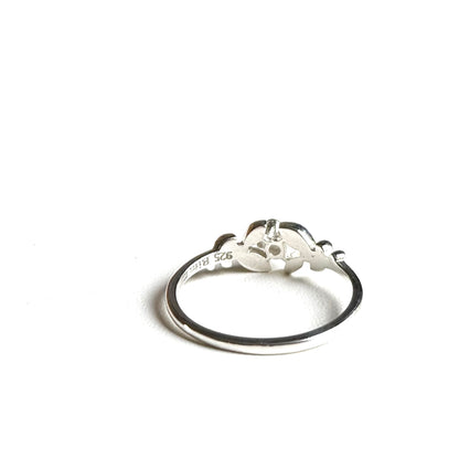 Flower plain ring 14