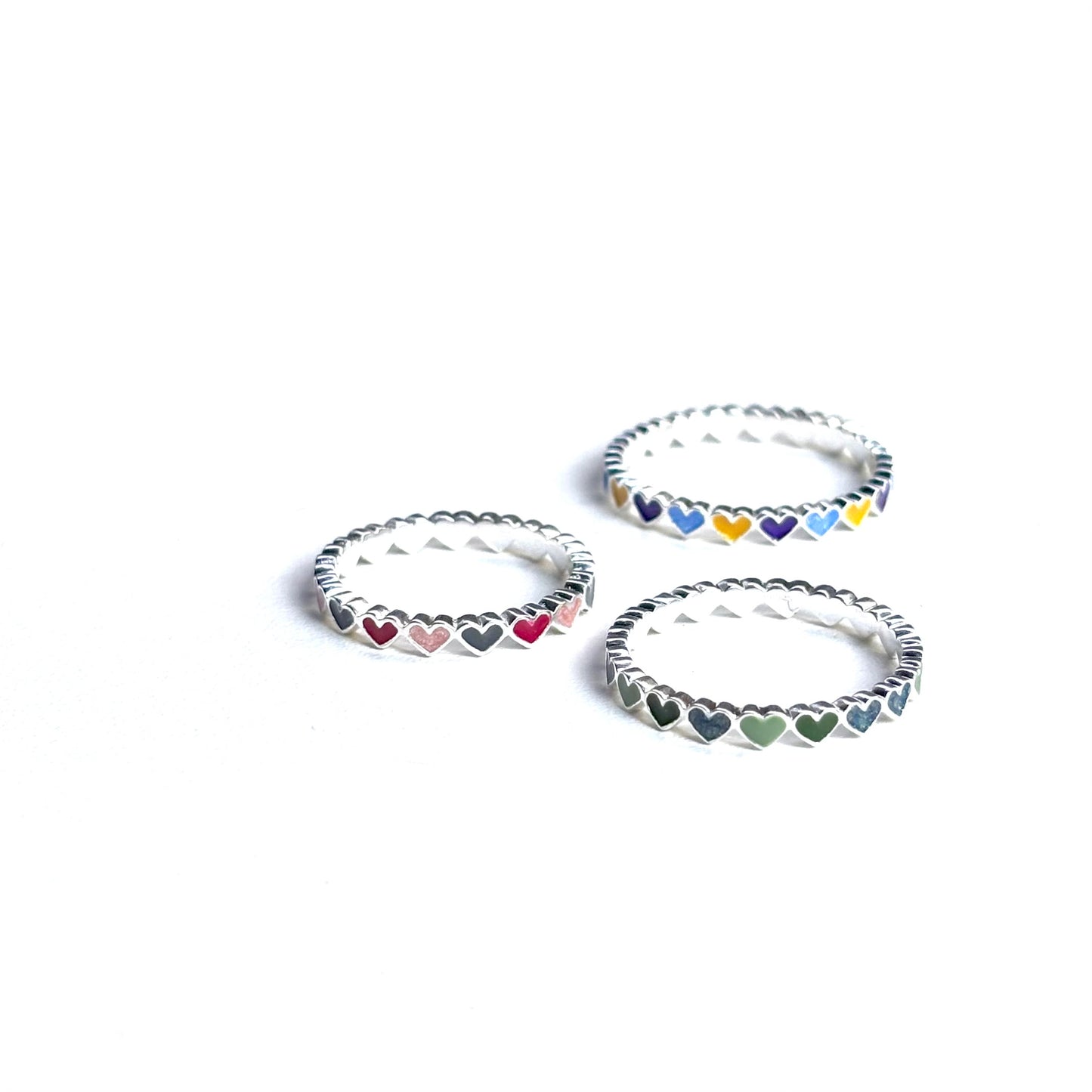 Heart enamel ring 7