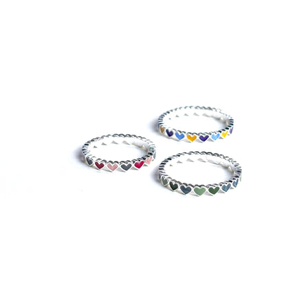 Heart enamel ring 7