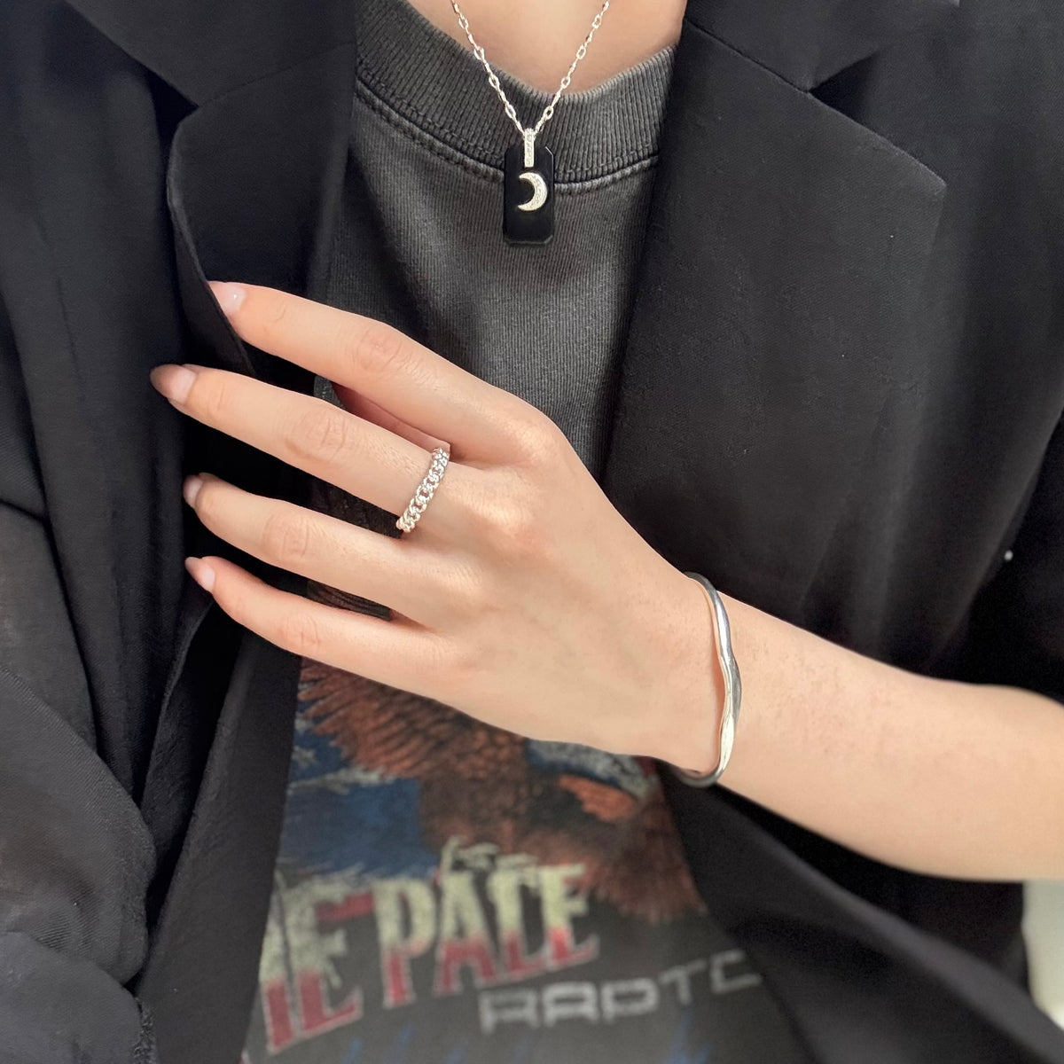 Silver925 plain ring 55
