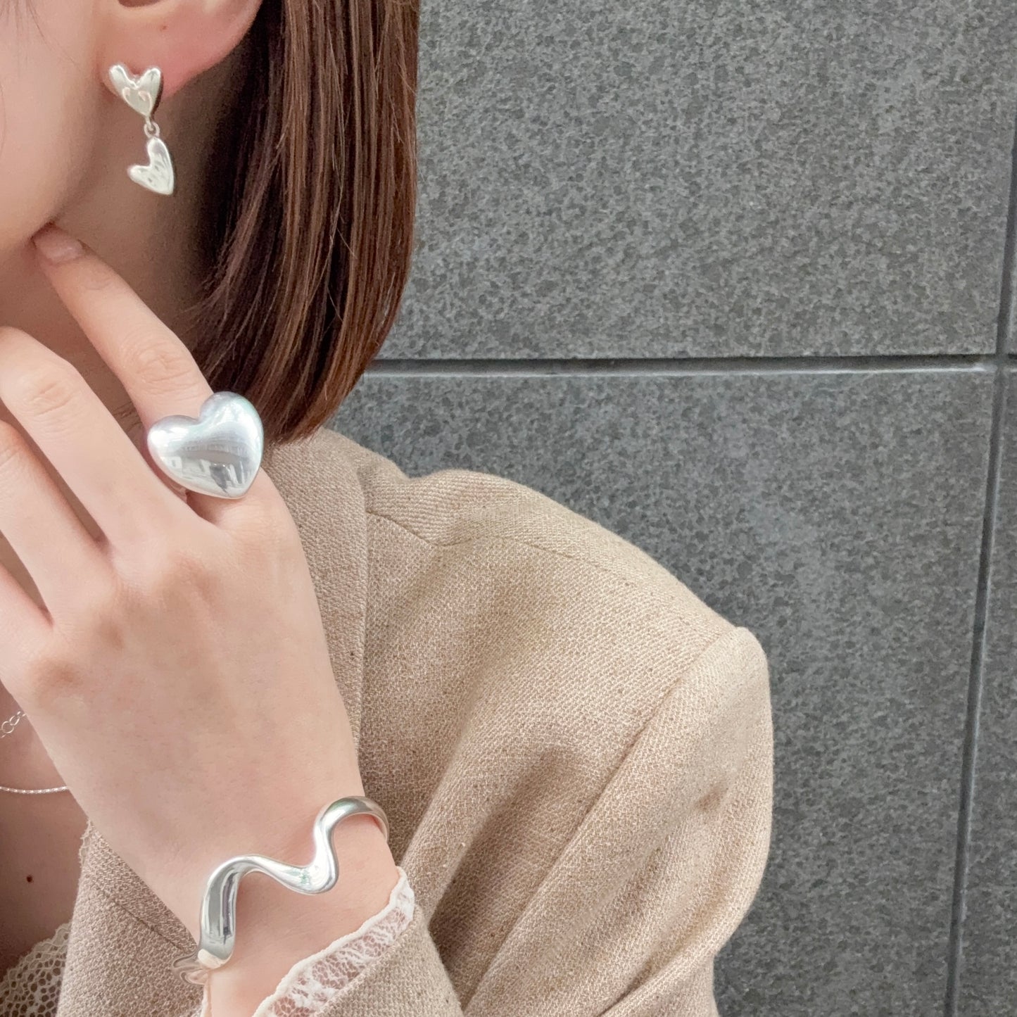 Silver925 plain pierce〈Heart〉2