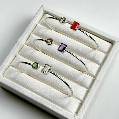 Silver925 2stone bangle 1