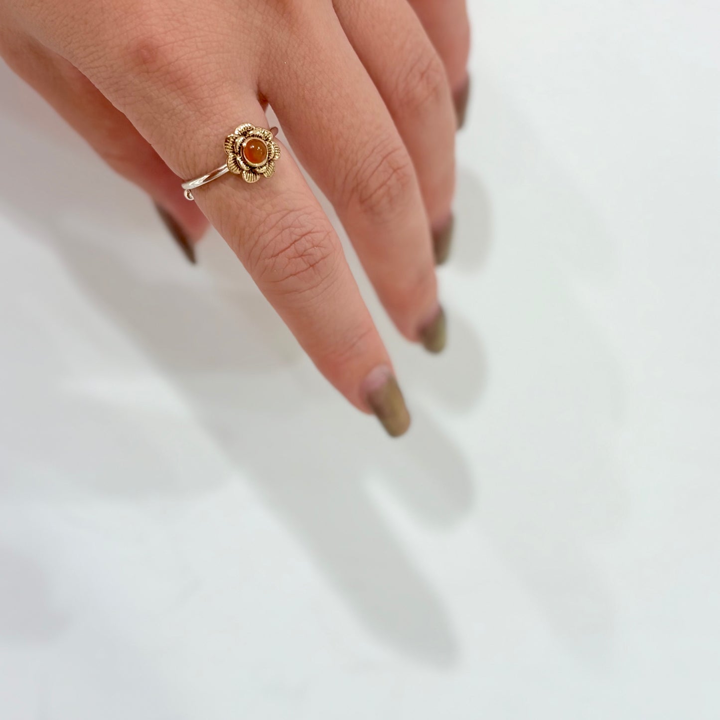 Silver925 × Brass flower ring