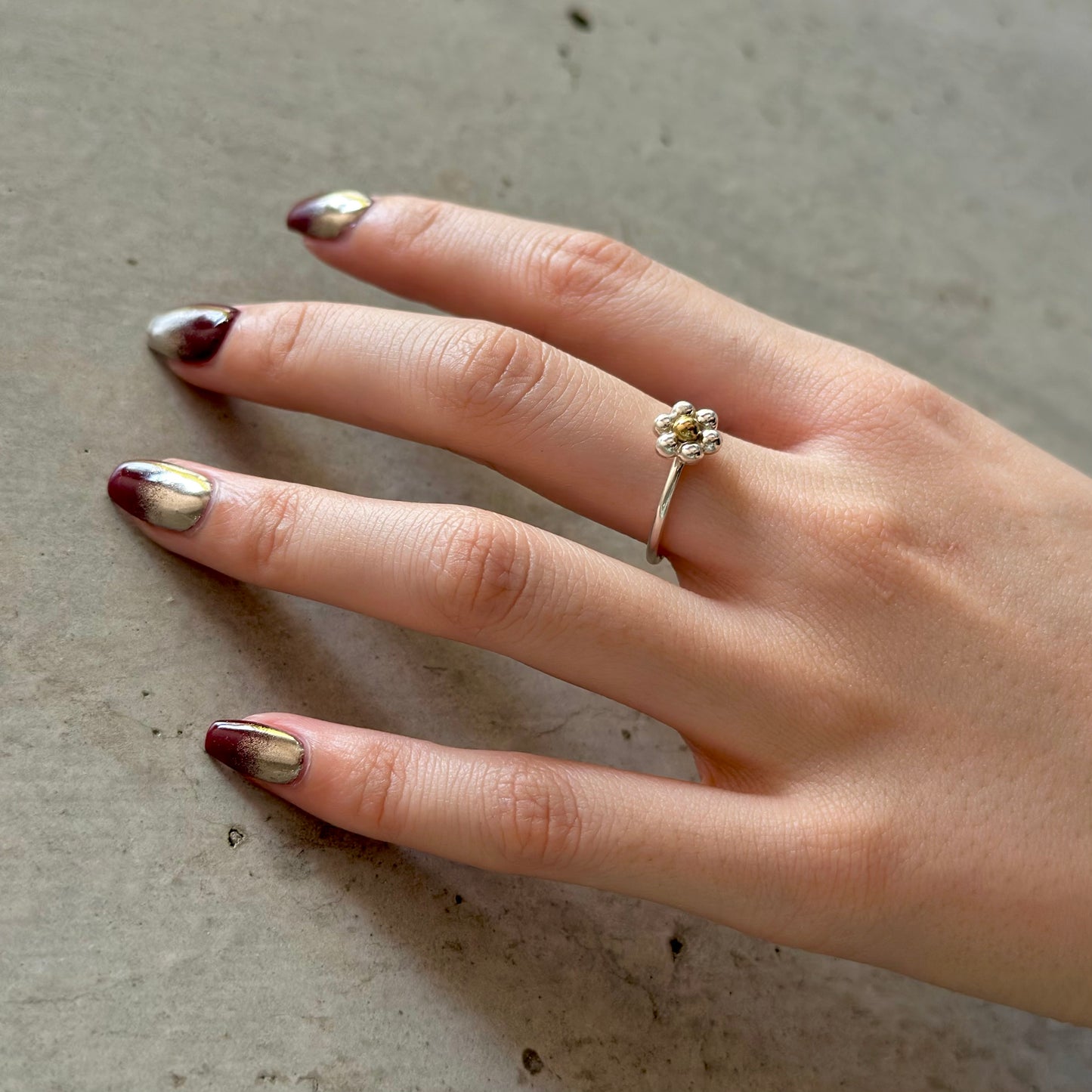 Flower plain ring 19