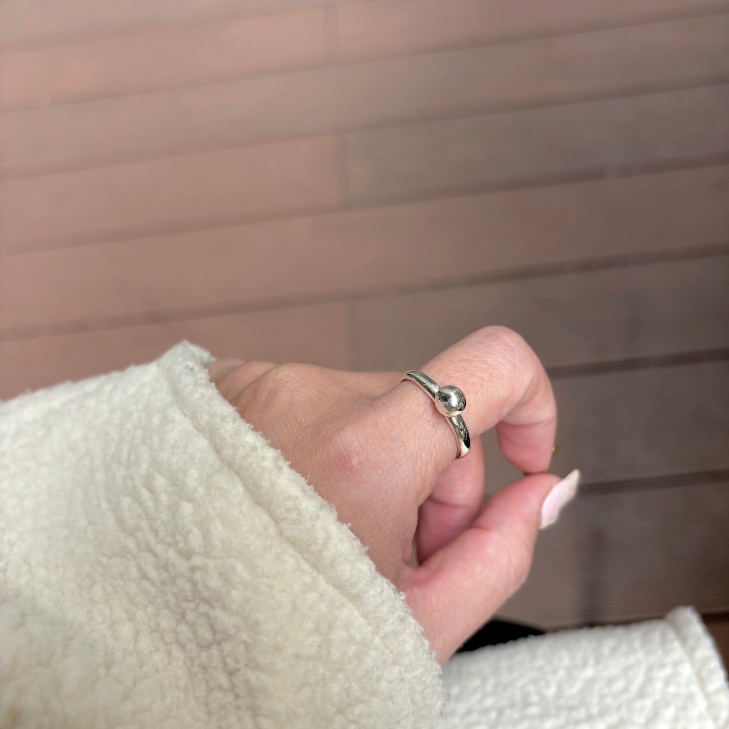 Silver925 plain ring〈Ball〉1