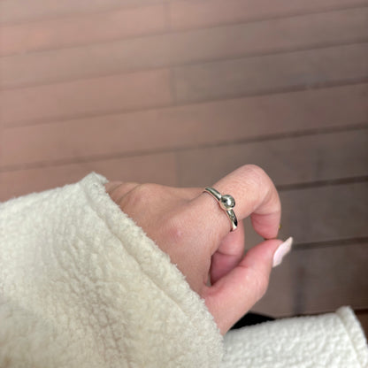 Silver925 plain ring〈Ball〉1