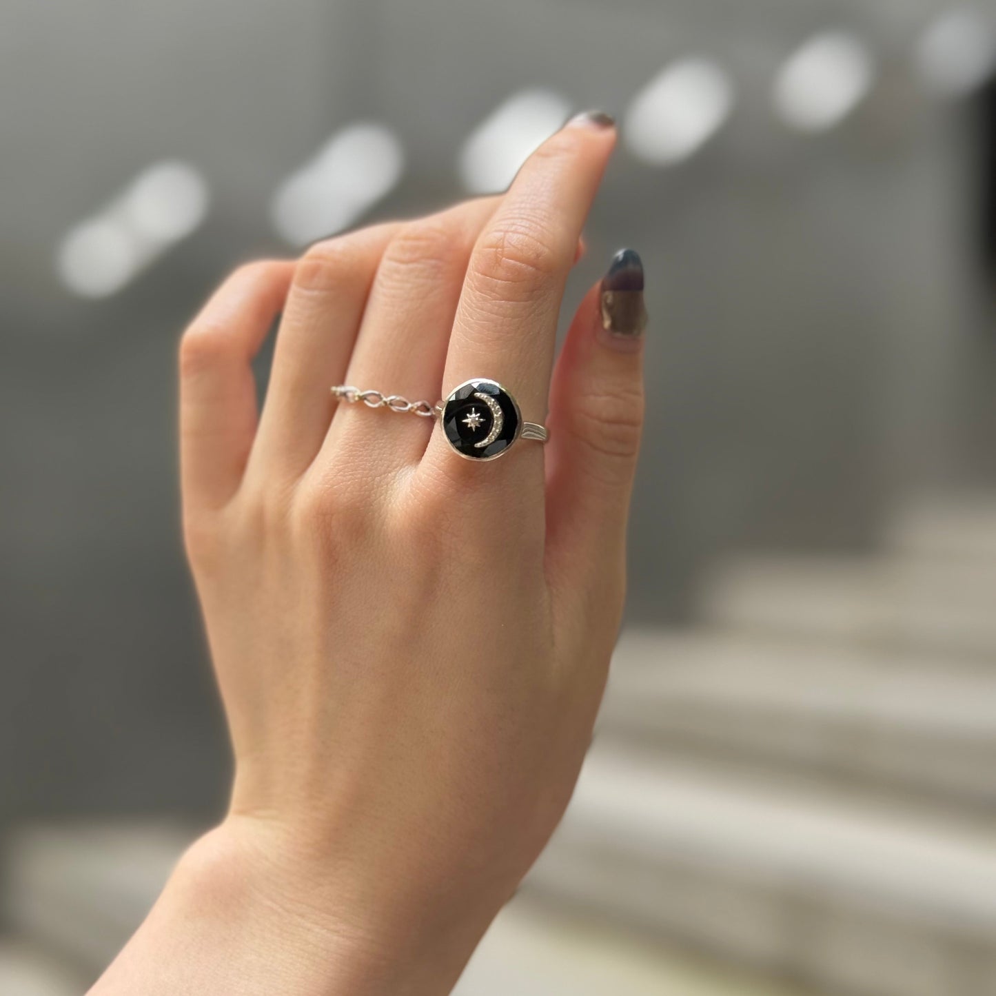 《6/14販売終了》渋谷＆オンライン先行【Biju mam poco】Moon & star design ring