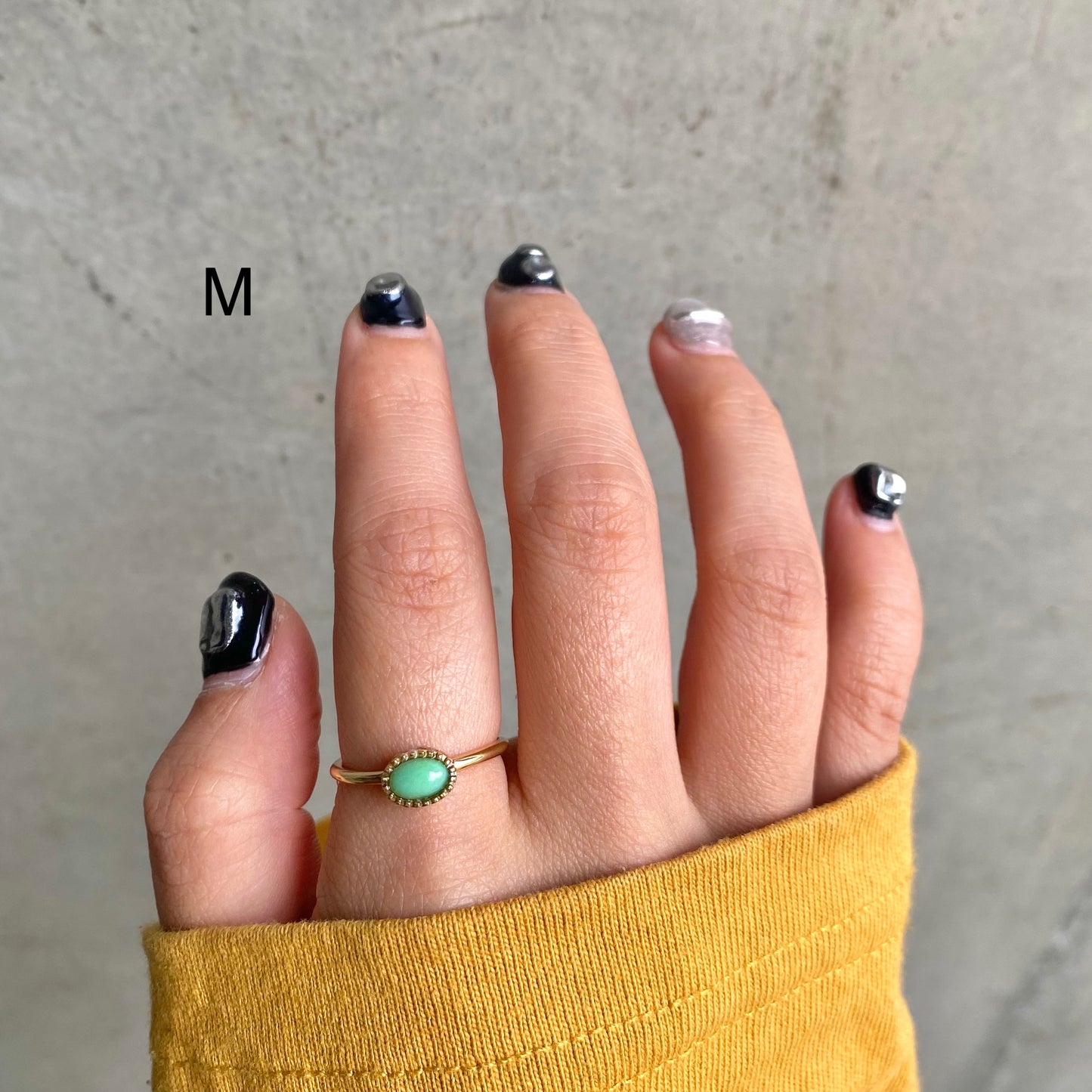 Brass petit  ring〈green〉