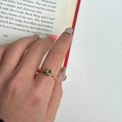 Brass petit ring〈Peridot〉