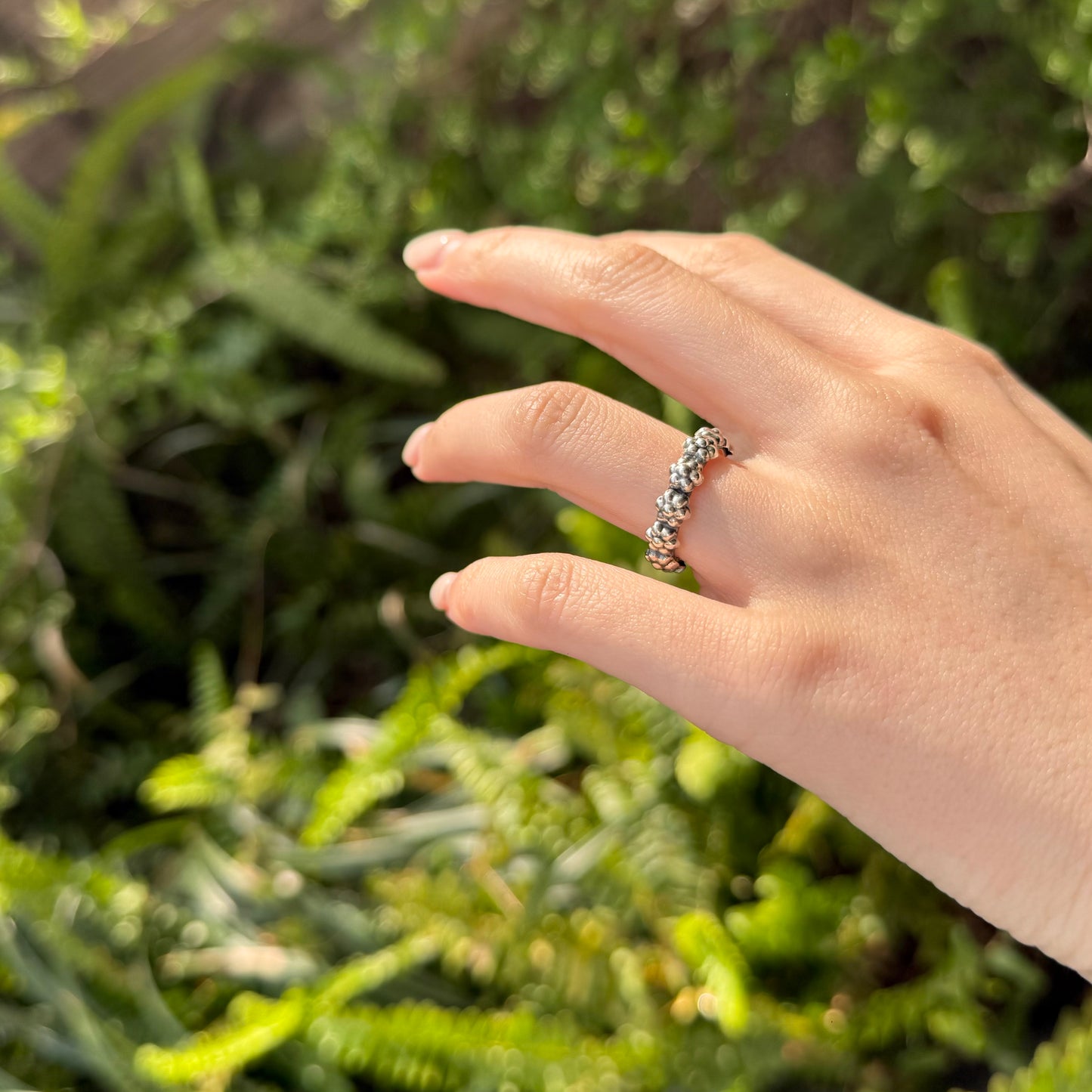 Flower plain ring 12