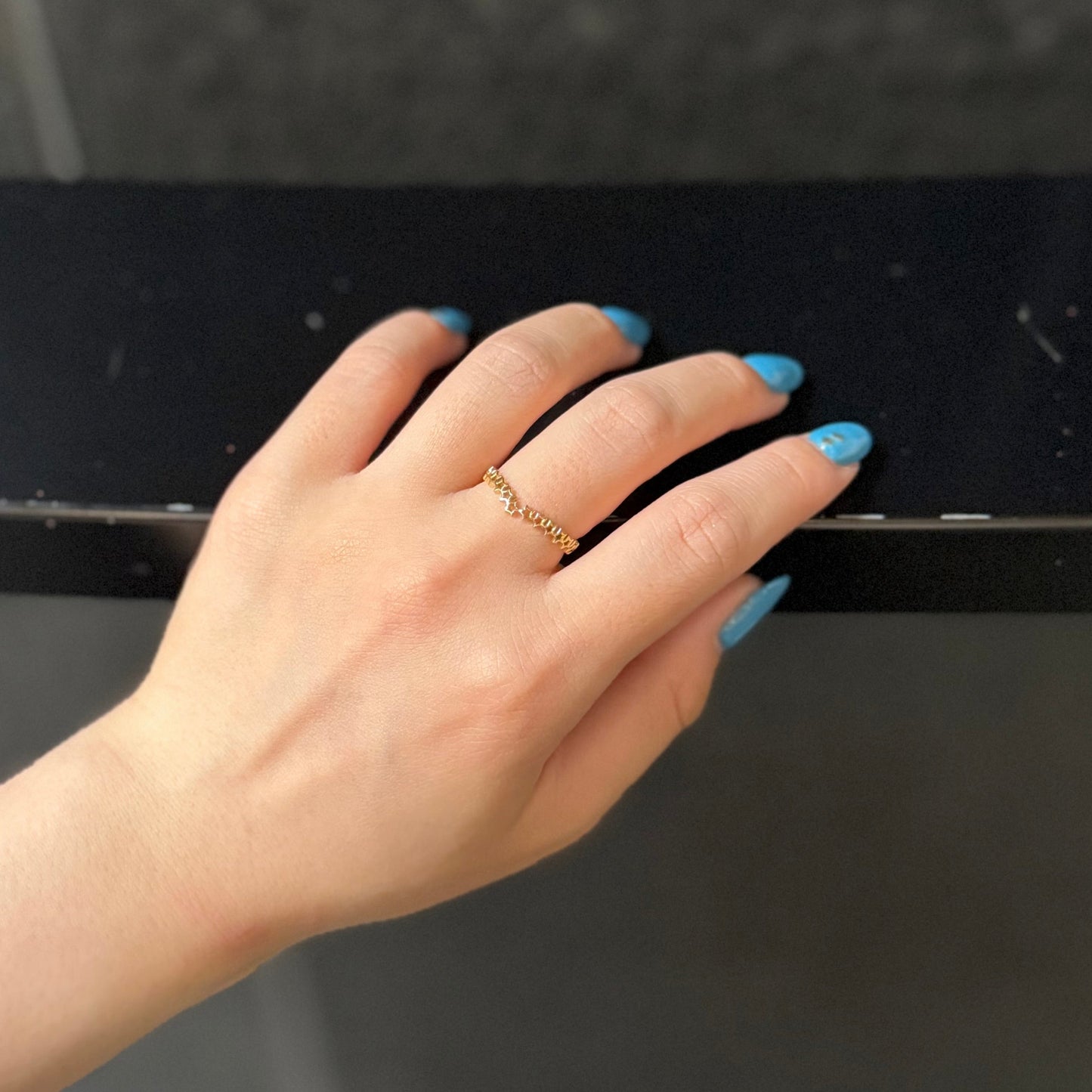 Brass star plain ring 13
