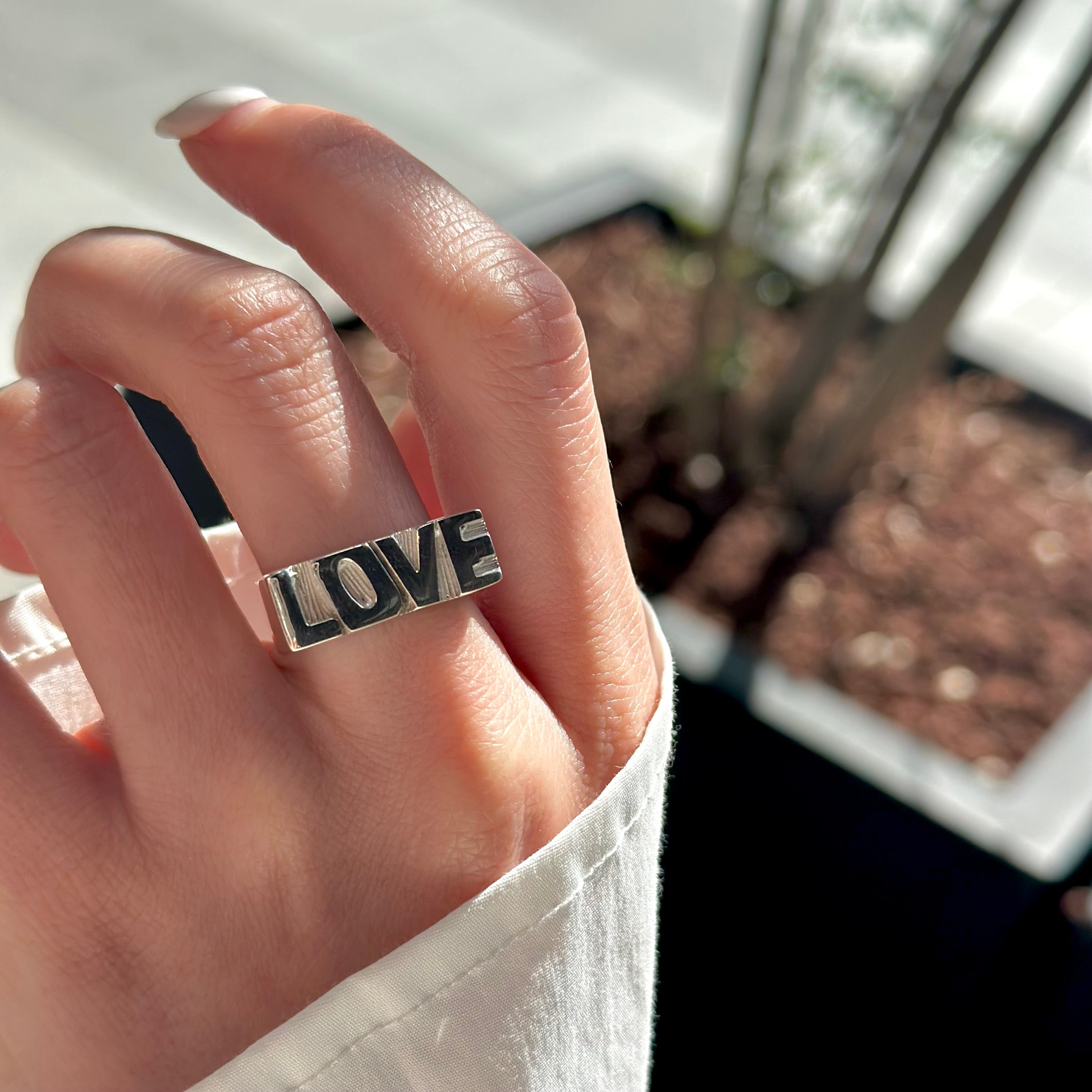 Silver925 plain ring〈LOVE・YOU〉