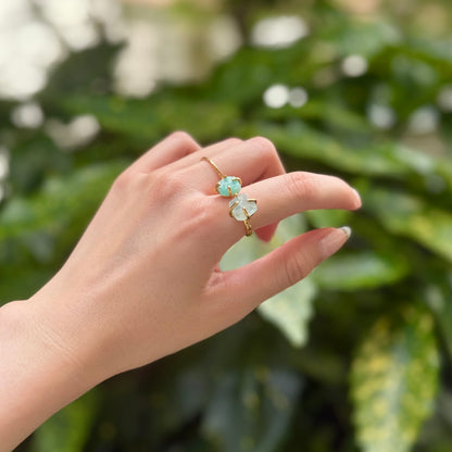 Brass 2stone ring 14