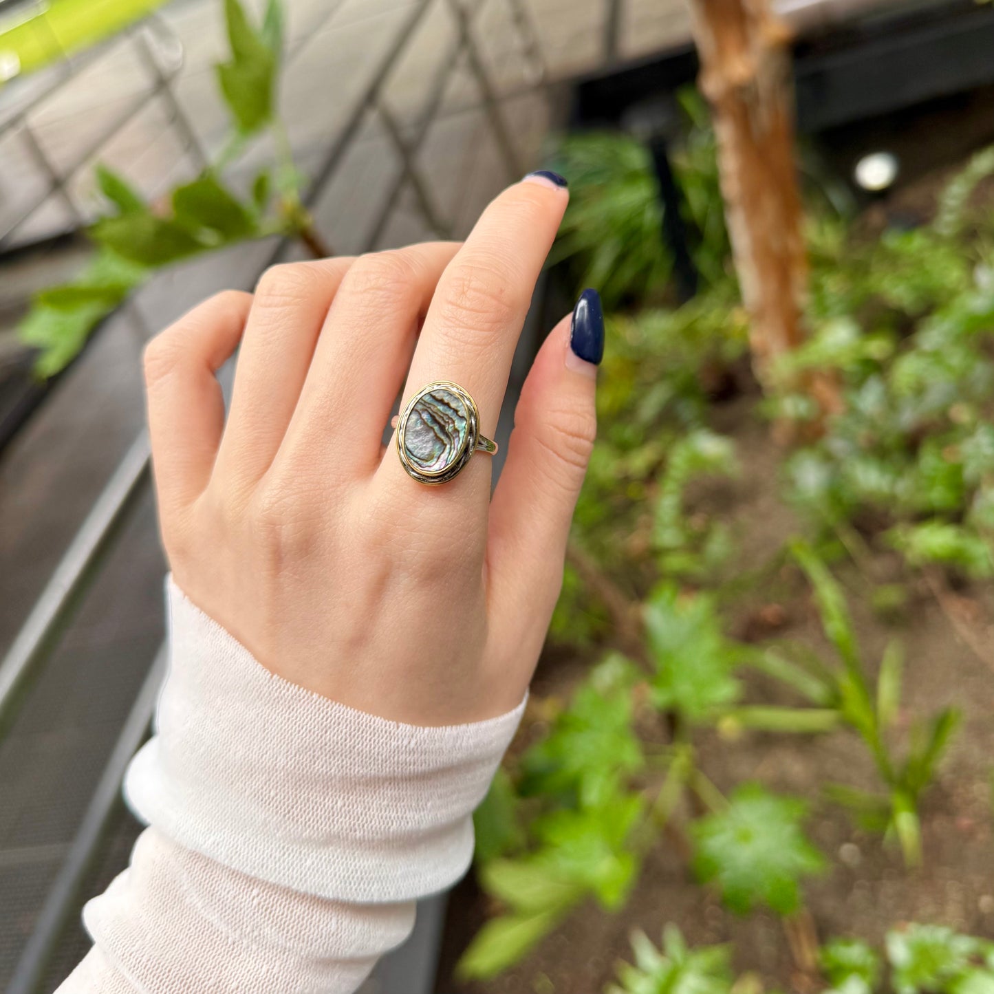 Abalone shell design ring 1