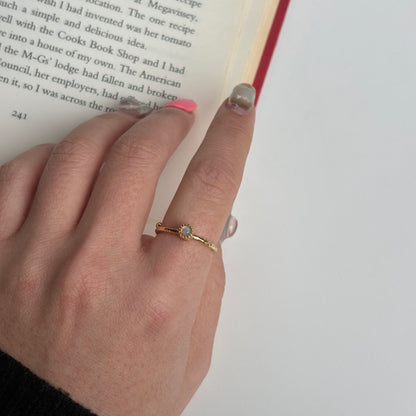 Brass petit ring〈Opal〉