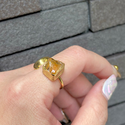 Brass Moon × Stone ring