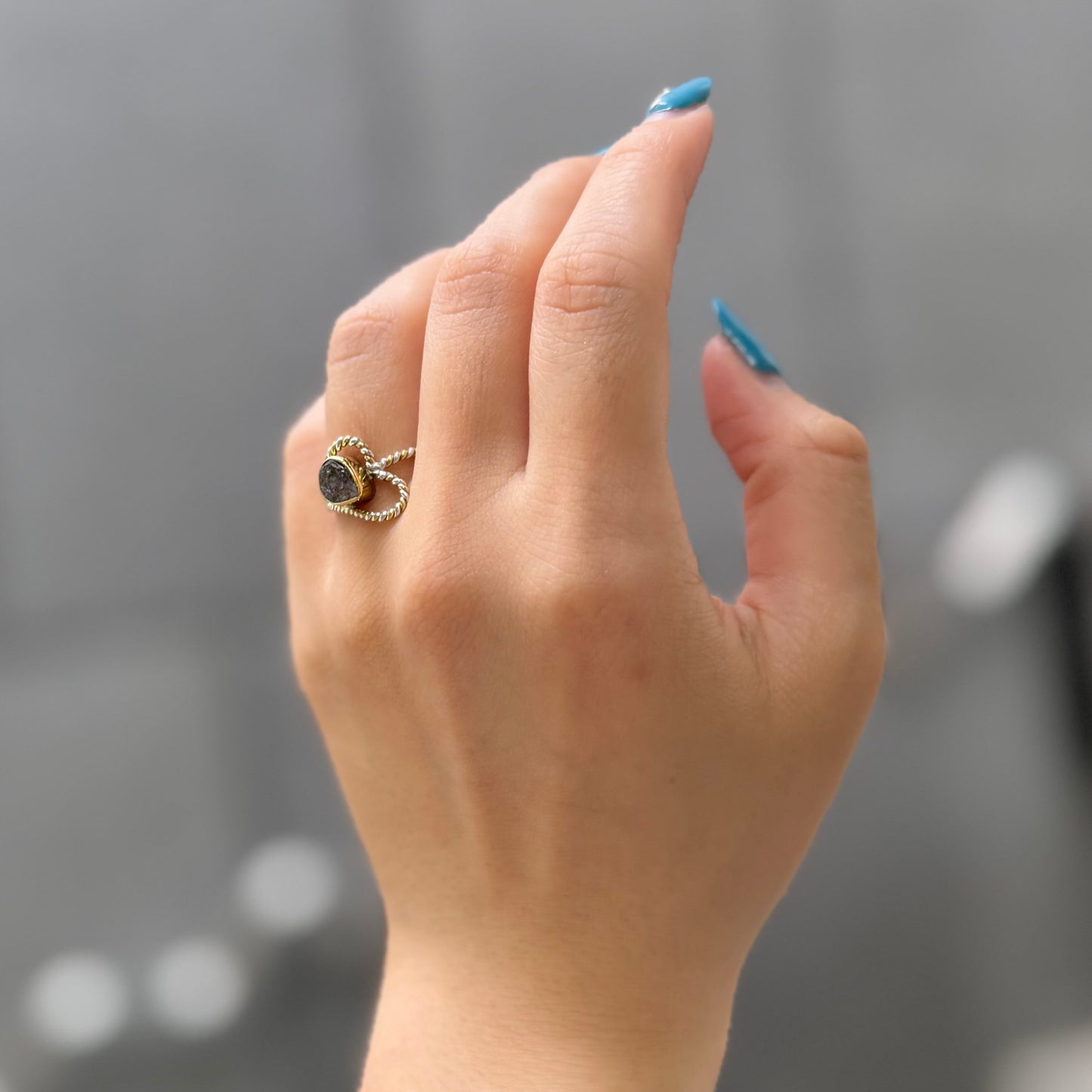 Herkimer diamond ring 13