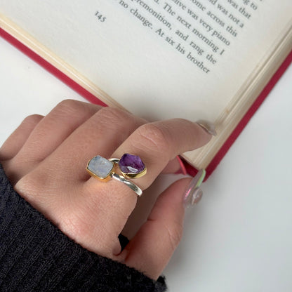 Roughcut 2stone ring 27