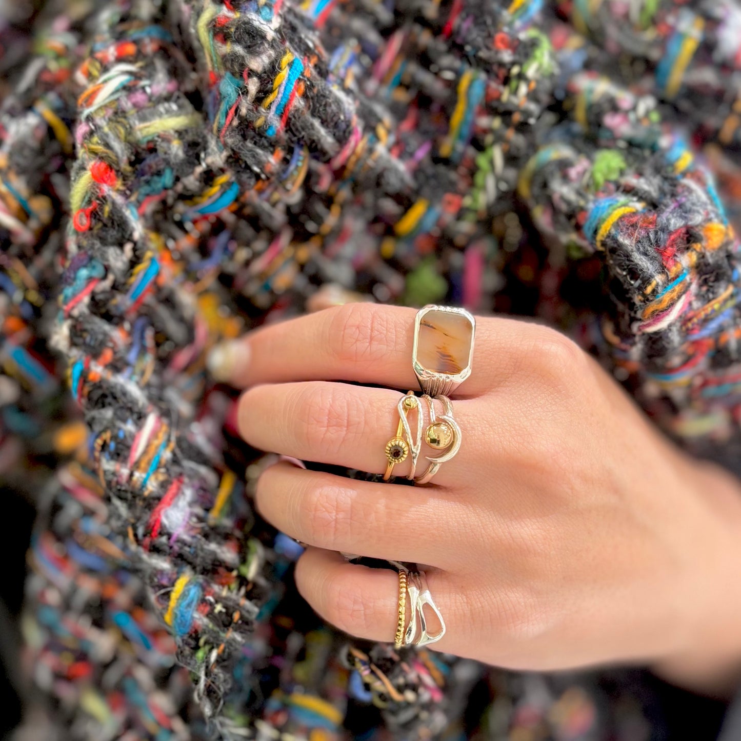 Silver925×Brass plain ring 〈Ball〉21