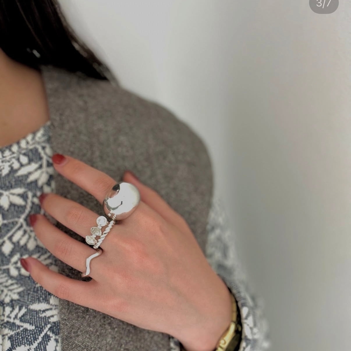 Silver925 plain ring 55