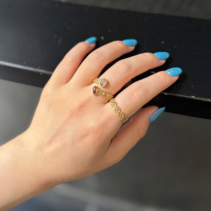 Brass 2stone ring 13