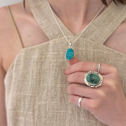 American turquoise charm