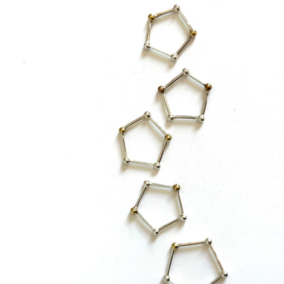 Silver925×Brass plain ring 〈Pentagon〉