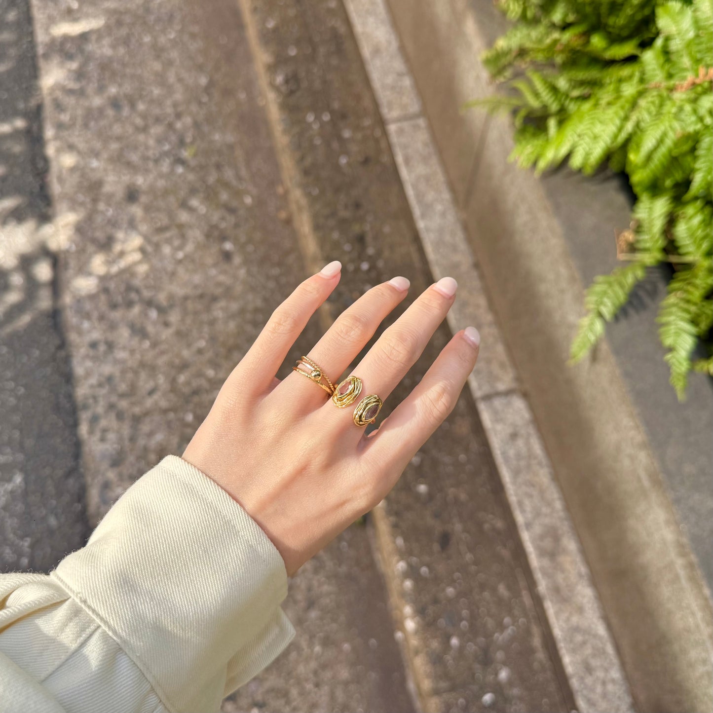 Brass 2stone ring 3