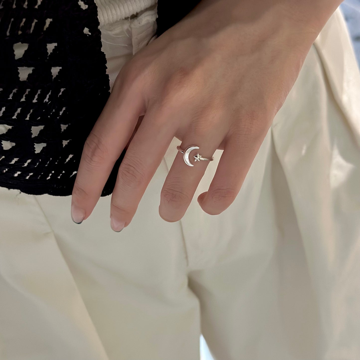 Moon＆Star plain ring