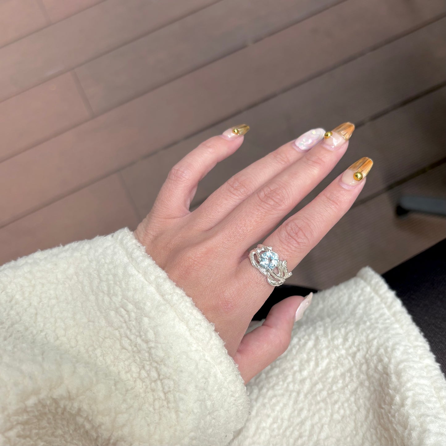 Botanical design ring