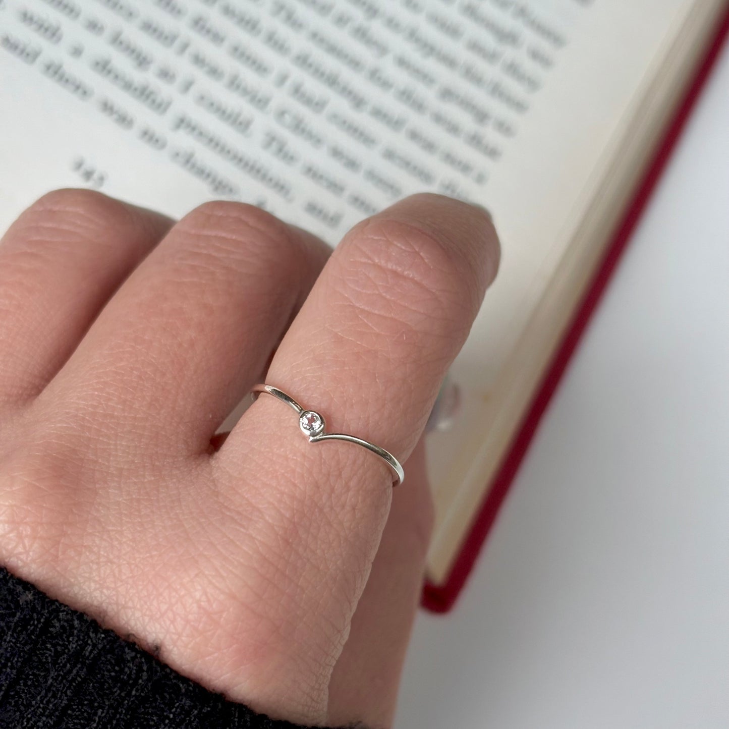 White topaz ring 5