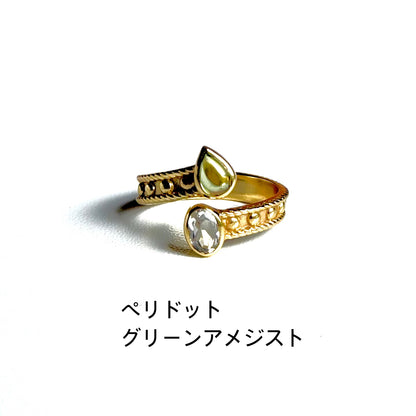 Brass 2stone ring 3