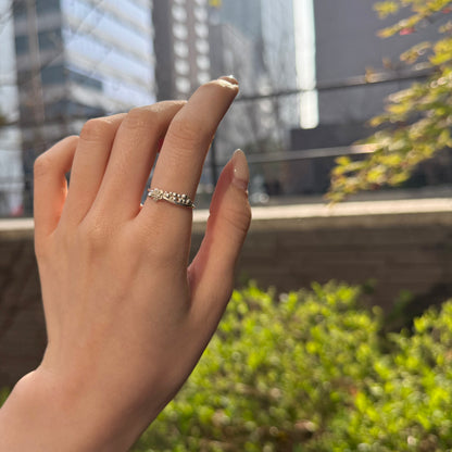 Flower plain ring 8