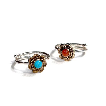 Silver925 × Brass flower ring