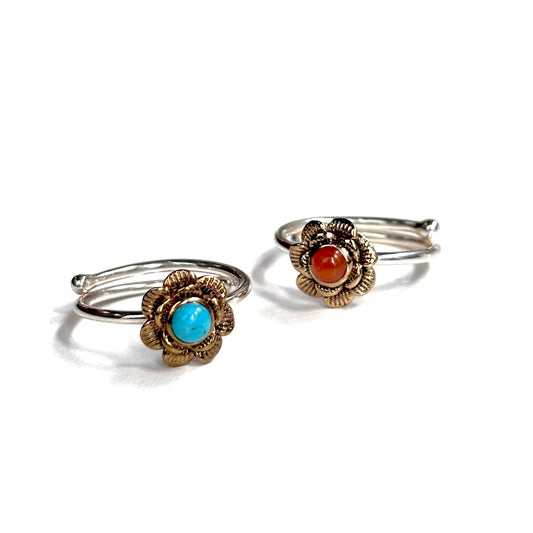 Silver925 × Brass flower ring