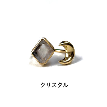 Brass Moon × Stone ring