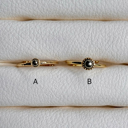 Brass petit ring〈Pyrite〉