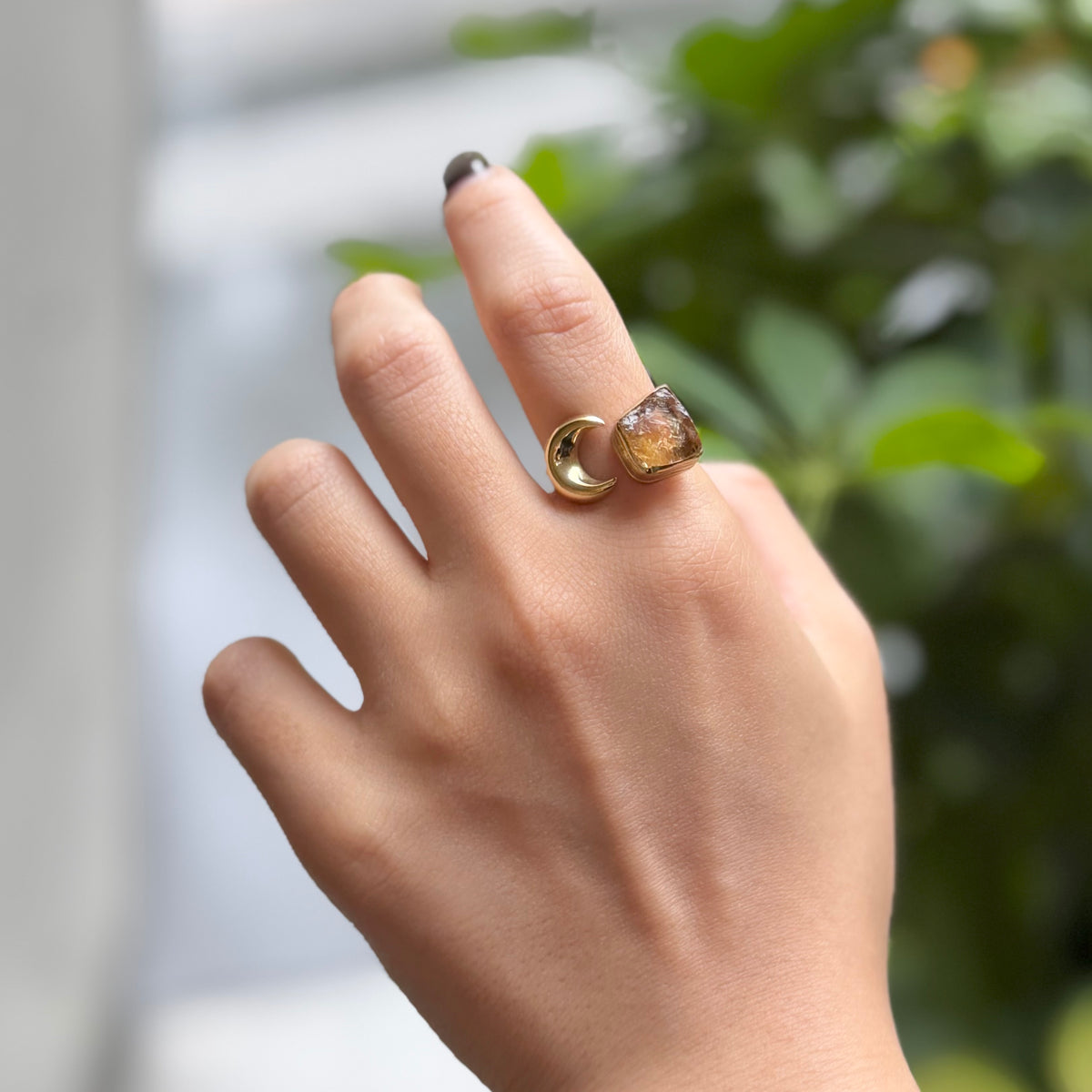Brass Moon design ring