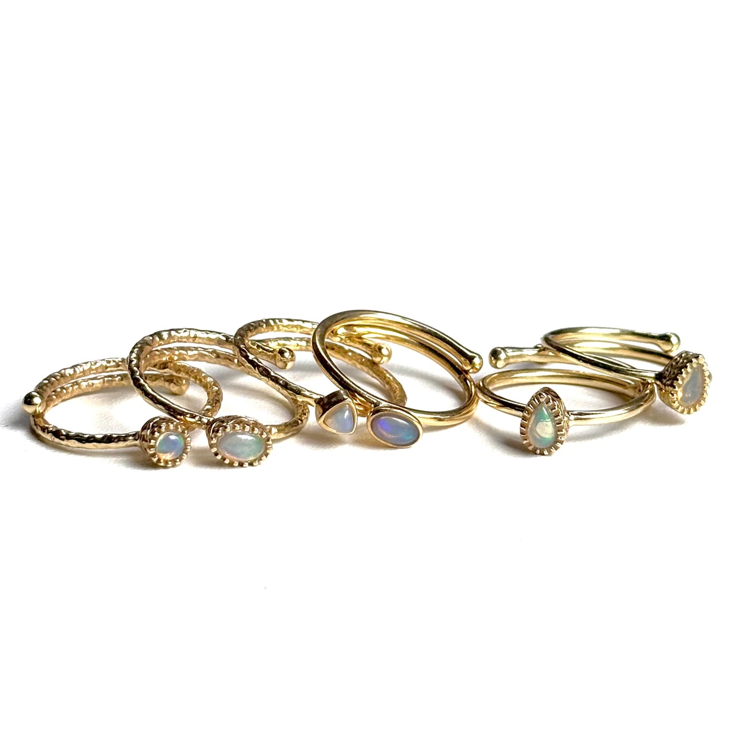 Brass petit ring〈Opal〉