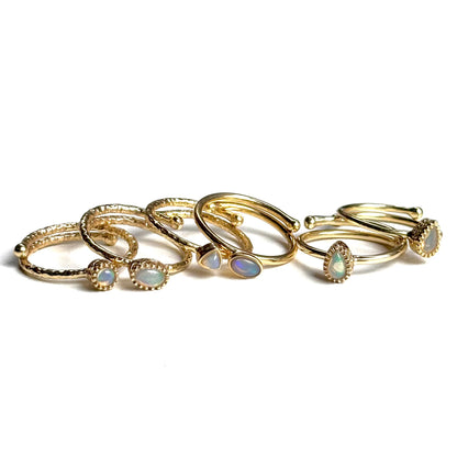 Brass petit ring〈Opal〉
